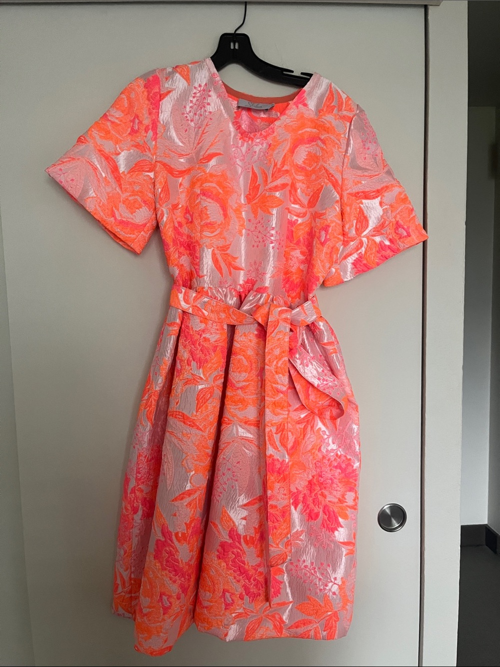 Silk Brocade Dress- boutique designer dress